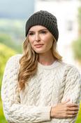 Irish Aran Hat - Army Green image
