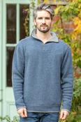 Half Zip Lambswool Sweater Blue Stone - S image