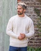 Pure Wool Aran Sweater Natural - Unisex - XS