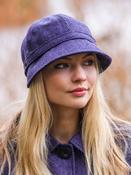 Flapper Cap Purple Herringbone One Size Colour 213 image
