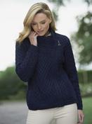Cable knit Side Zip Cardigan Navy - Navy1 / M