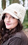 Aran Peak Cable Hat Natural White image