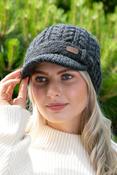 Aran Cable Peak Hat Charcoal image