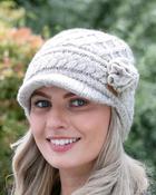 Aran Trellis Peak hat Oatmeal image