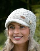 Aran Cable Peak Hat Oat image