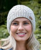Aran Cable Knit Pullon Hat Oatmeal image