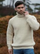Men's Rib Roll Neck Sweater Natural - S image