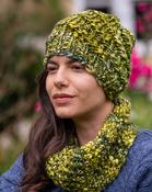 Handmade in Ireland - Supersoft hat with snood set - Green image