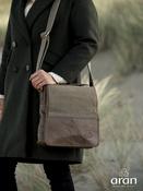 Tweed and Leather Satchel Bag - One size