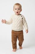 Kids Handknit Merino Sweater with button feature R404 - S image