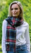 100% Lambswool Tartan Scarf Black Stewart image