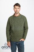 Aran Handknit Sweater S157 Green - Army Green / L image