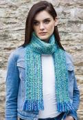 Mohair Viscose Scarf Green Blue Mix
