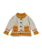 Baby Roll Neck Cardigan Natural Mustard - S image