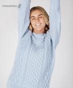 Unisex Heavyweight Aran Sweater Ice Blue - XS image