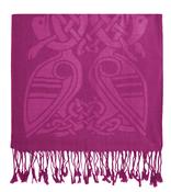 Celtic Design Wool Mix Scarf - Fuschia / One Size image