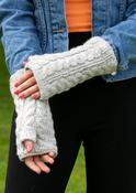 Aran Cable Handwarmers Oat