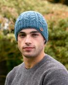 Aran Cable Pullon Hat Denim