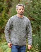 100% Donegal Wool Roll Neck Sweater Grey - S image