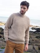 Fisherman Rib Crew Oatmeal Fleck - S image