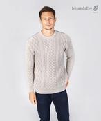 Unisex Heavyweight Aran Sweater - Silver Marl - XS image