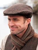 Trinity Flat Cap Dark Brown Herringbone 335-1 - Dark Brown Herringbone / S