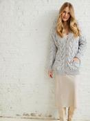 Super Soft Aran V Neck Cardigan Silver - XS image