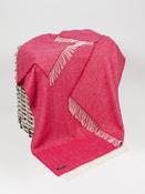Wool and Cashmere Raspberry Herringbone Throw Col: 1406 image