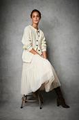 Irish Aran Handknit Lumber Cardigan Natural