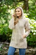 Aran Hooded Coat with Celtic Knot Zipper image