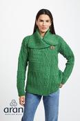 One Button Patchwork Cardigan Kelly green