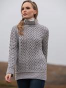 Luxurious Cable Knit Sweater - Grey image