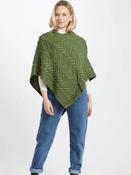 Aran Super Soft Poncho Green