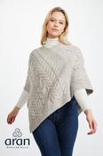 Aran Super Soft Poncho Oatmeal