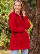 Hooded Coat with Celtic Knot Zipper Cherry image