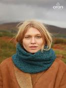 Super Soft Aran Snood Blue Irish Sea