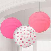 Pink Dots Paper Lantern Decorations | Party Decorations image