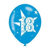 Age 18 Blue Latex Balloons (6pk) |Party Decorations image