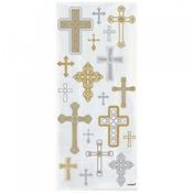 Radiant Cross Cello Bags Gold and Silver (20ct) - Tablecovers