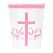 Pink Holy Cross Paper Party Cups - Cups