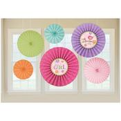 Tweet Baby Girl Paper Fan Decorations | Party Decorations image