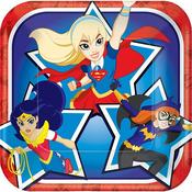 DC Super Hero Girls - 18cm Square Dessert Paper Party Plates | Party Accessories
