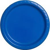Royal Blue Paper Party Plates (16pk) - Communion Party Blue image