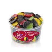 Red Band Zombie Drop-Fruit Smiles Large tub - Party Sweets