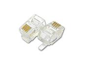 RJ11 4P4C Modular Headset Connector - 100 Pack