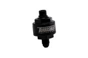 Billet Turbo Oil Feed Filter 44um -4AN to -4AN ORB - Black image