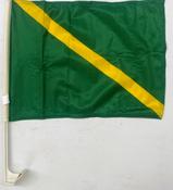 Green/Gold Sash Supporters Car Flag