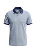 Fynch Hatton - Cotton Contrast Collar Polo Shirt, Textured Midnight