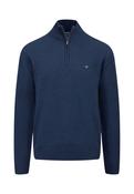 Fynch Hatton - Half Zip Knit Jumper, Night Blue