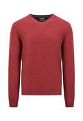 Fynch Hatton - V-Neck Sweater, Ruby Red
